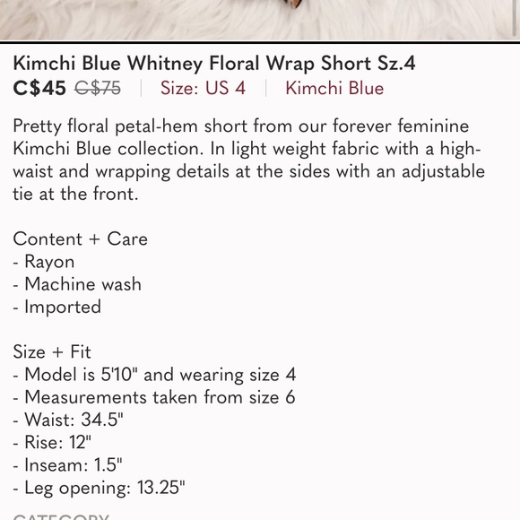Kimchi Blue Whitney Floral Wrap Short - Picture 7 of 16